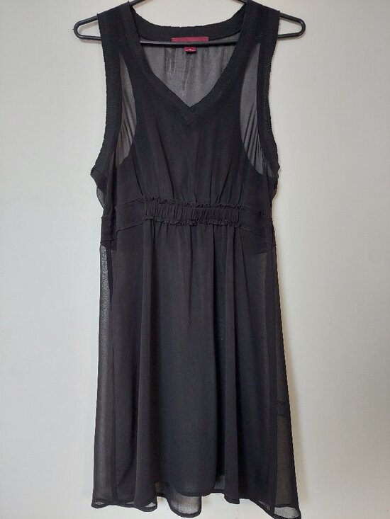 Line & Dot Dresses & Skirts - Line & Dot Sheer Black Sleeveless V-neck chiffon dress Size M